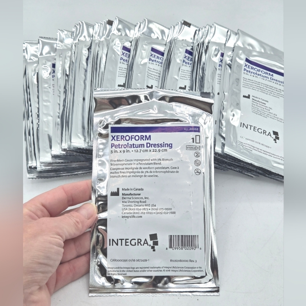 *Wound Care* Lot Of 100 Xeroform Petrolatum Dressing, 5" x 9" Fine Mesh Gauze